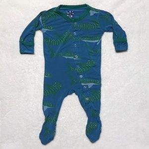 Kickee Pants blue/green Fish bodysuit
